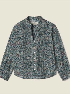 BNWT Trovata Birds of Paradis Finley Floral Pintuck Blouse size XS $288